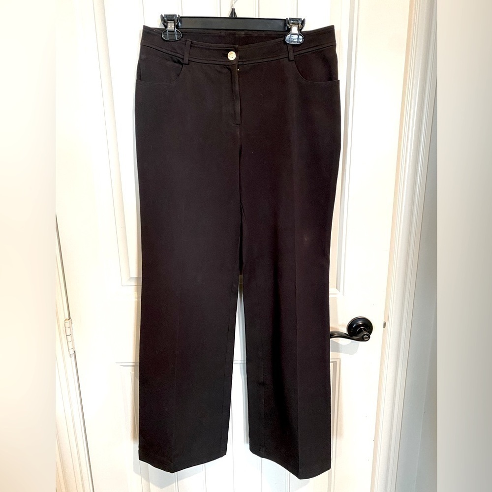 St John Brown wide leg women denim jeans, sz 8, St John trousers with Pockets
